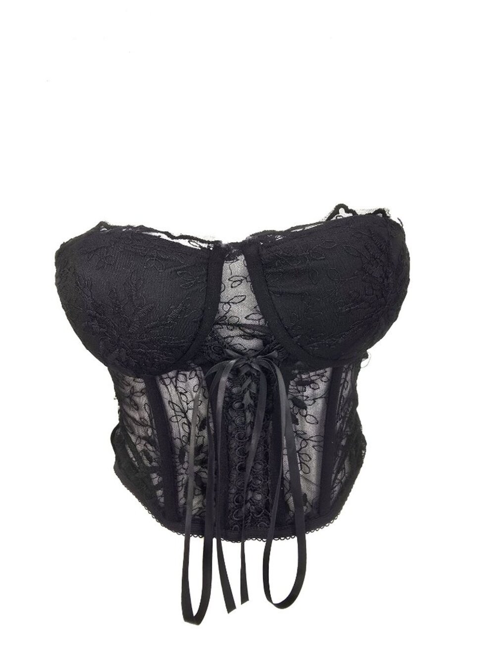 NWT Fashion Nova Victorian Black Lace Goth Grunge Corset Women Size XS